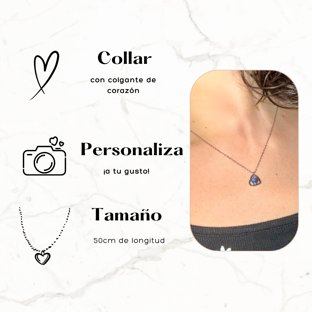 Collar con proyección de un recuerdo en el interior